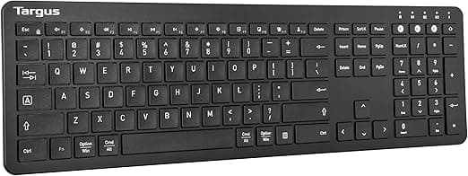 Targus Full-Size Multi-Device Bluetooth Keyboard – 104-Key QWERTY Layout, Connect Up to 3 Devices, Compatible with Chrome OS, Windows, macOS, iOS, and Android (AKB864US)